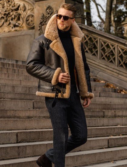 Fernando | Premium Shearling Leather Aviator Coat