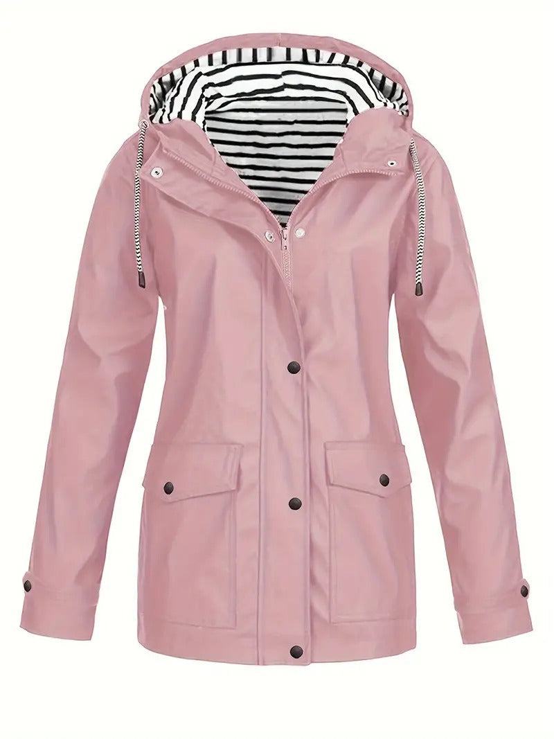 Denise | Striped Lined Zip Jacket