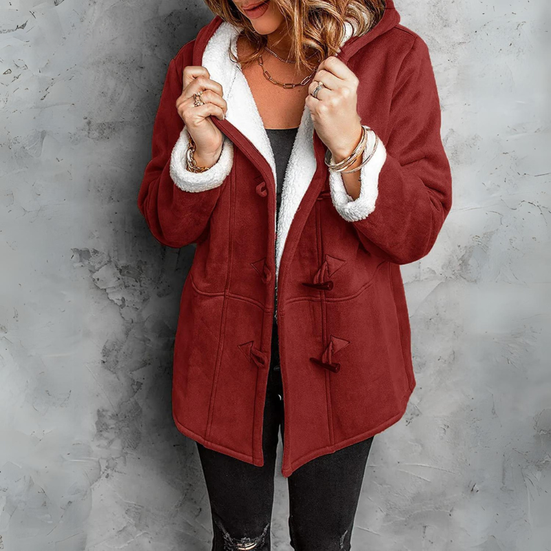 Celeste | Plush Hooded Toggle Coat