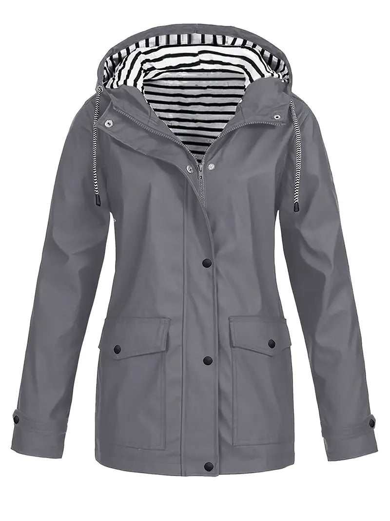 Denise | Striped Lined Zip Jacket