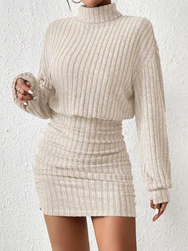 Aitana Turtleneck Ribbed Sweater Dress | Women's Plus Size Dresses