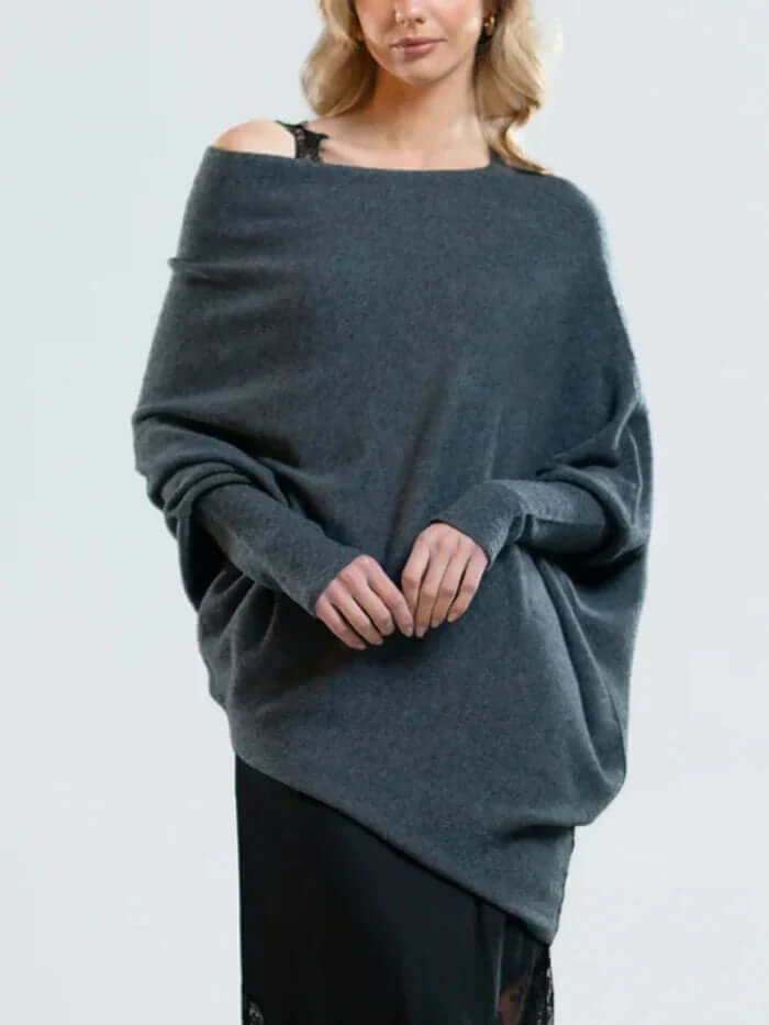 Asymmetrical Draped Turtleneck Sweater | Women's Sweater