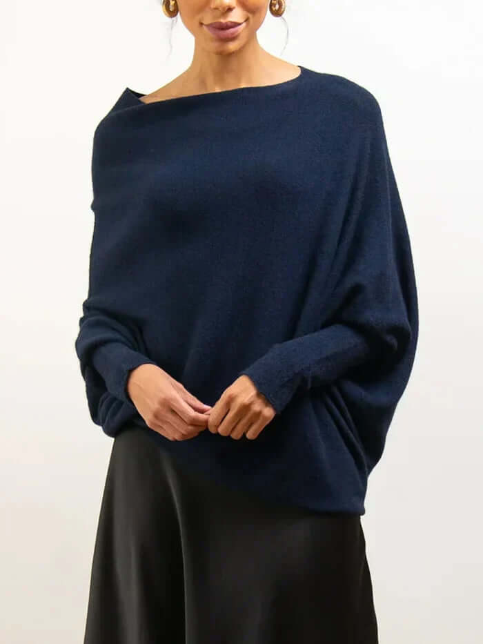 Asymmetrical Draped Turtleneck Sweater | Women's Sweater