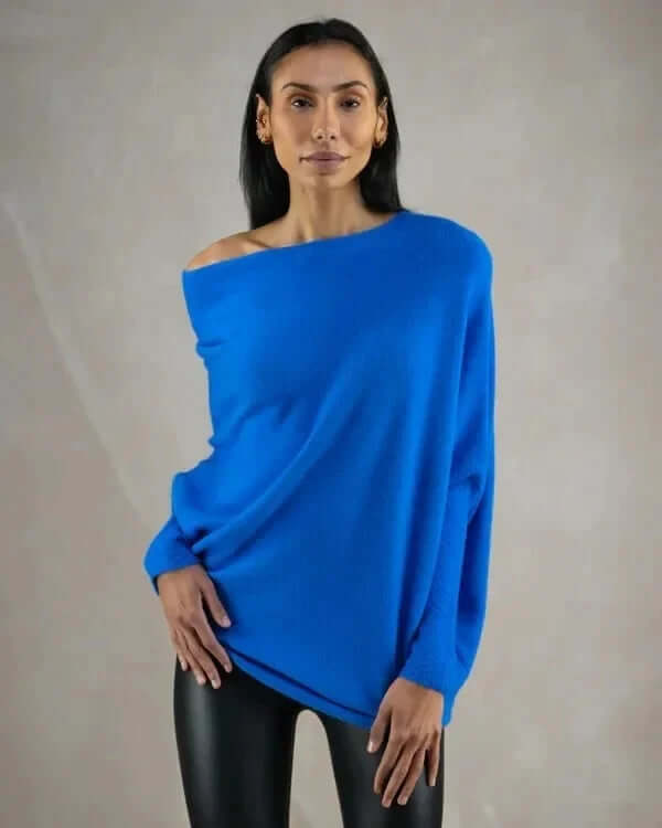 Asymmetrical Draped Turtleneck Sweater | Women's Sweater