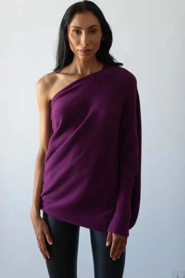Asymmetrical Draped Turtleneck Sweater | Women's Sweater