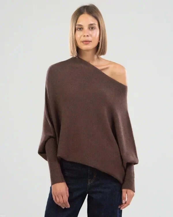 Asymmetrical Draped Turtleneck Sweater | Women's Sweater