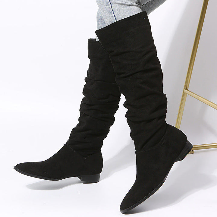 Knee High Boots | Pointed Toe Flat Sole for Women