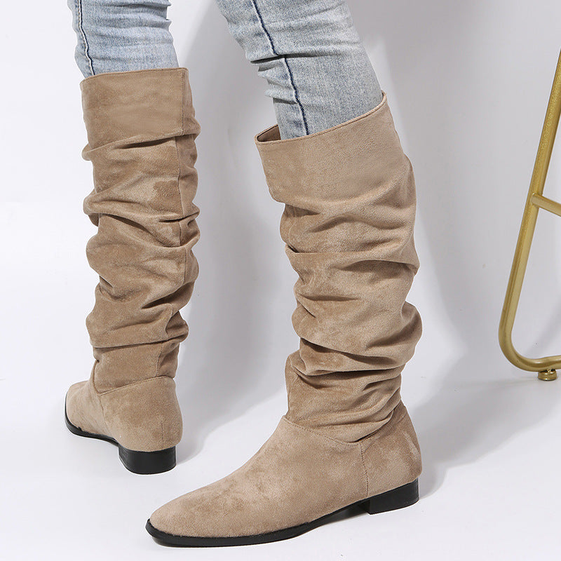 Knee High Boots | Pointed Toe Flat Sole for Women