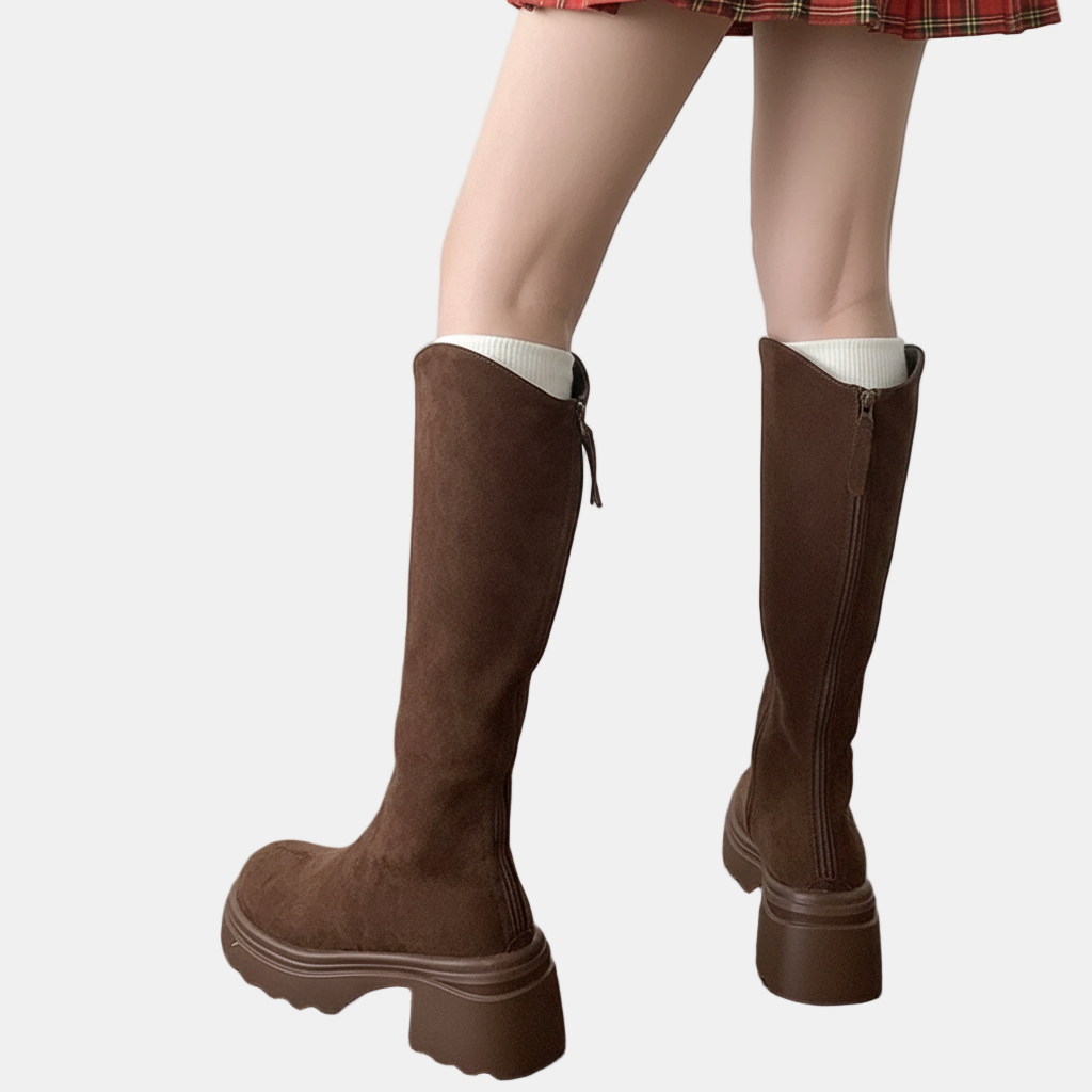 Knee High Boots | Women's Back Zipper High Boots