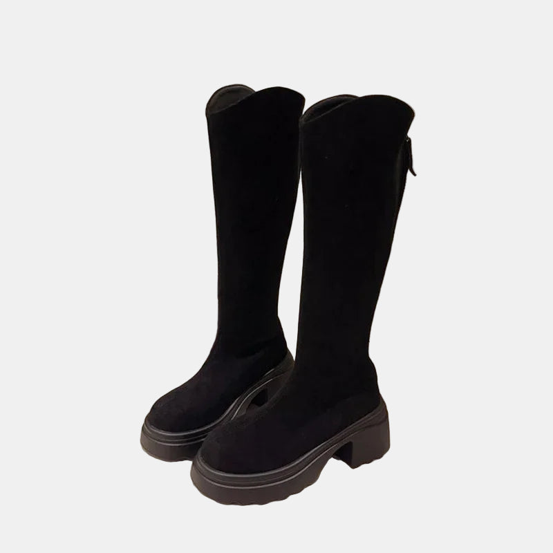 Knee High Boots | Women's Back Zipper High Boots