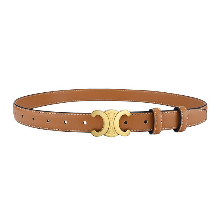 Black Leather Belt with Gold Accents | Women's Belt 1