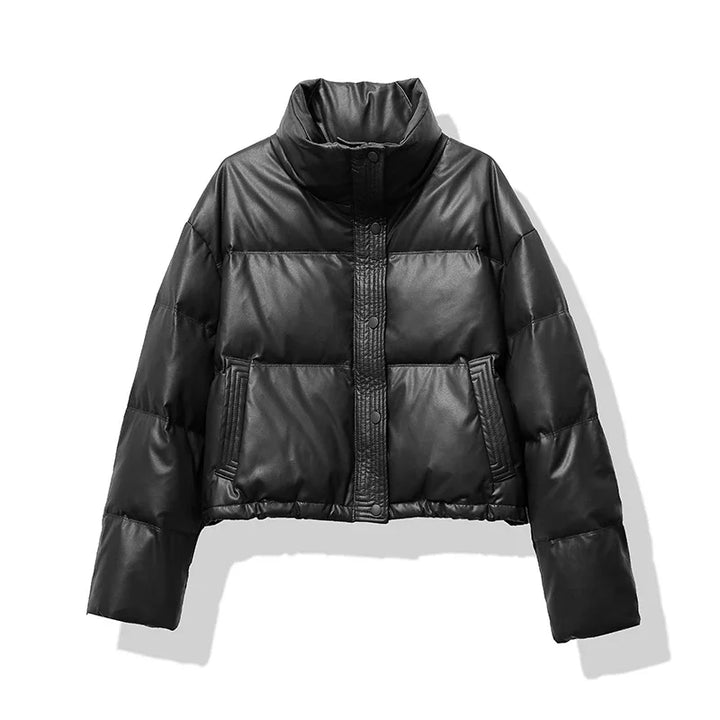 Puffer Jacket Women | Thickened Mock Neck Winter Coat