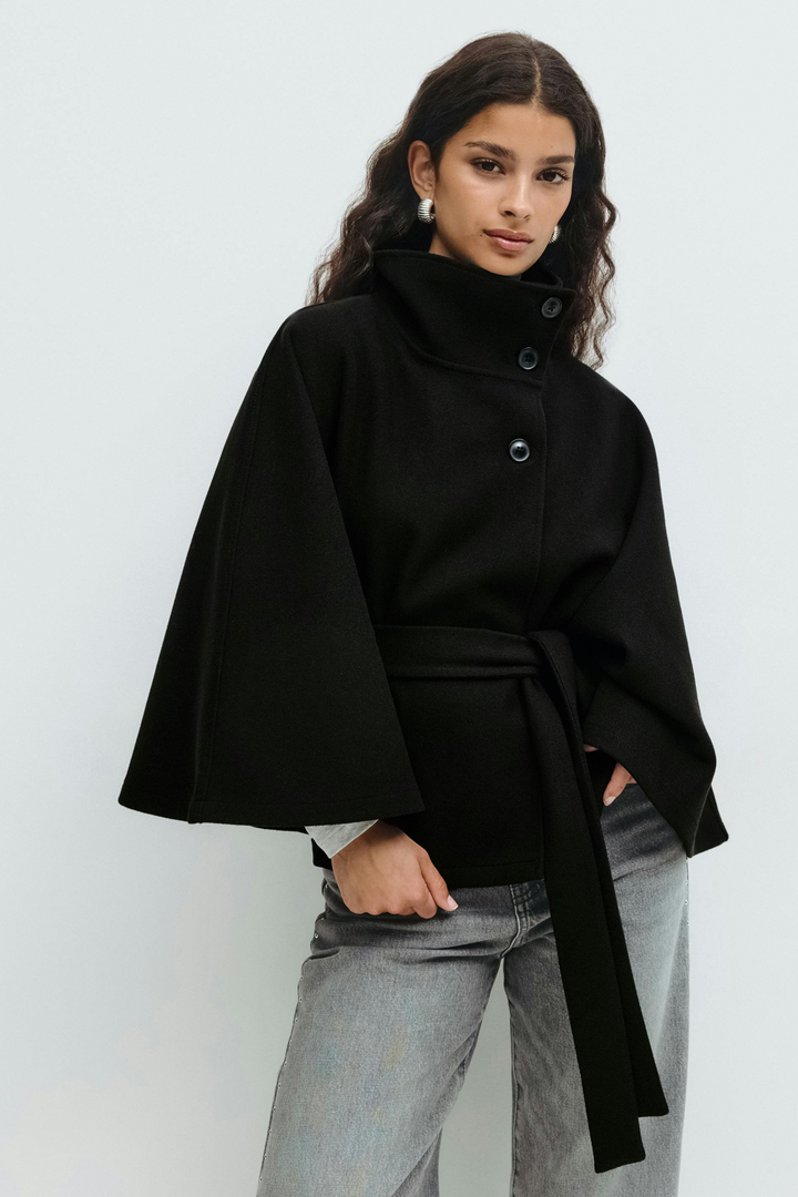 Wool Cape Coat | Women's Elegant Outerwear