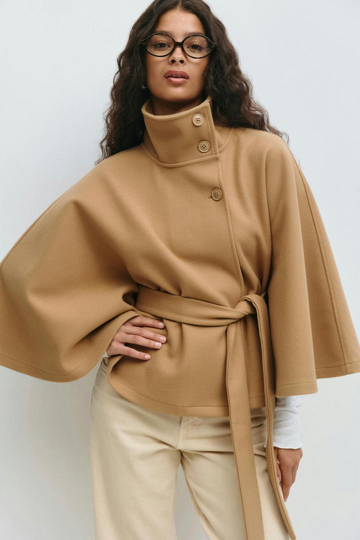 Wool Cape Coat | Women's Elegant Outerwear