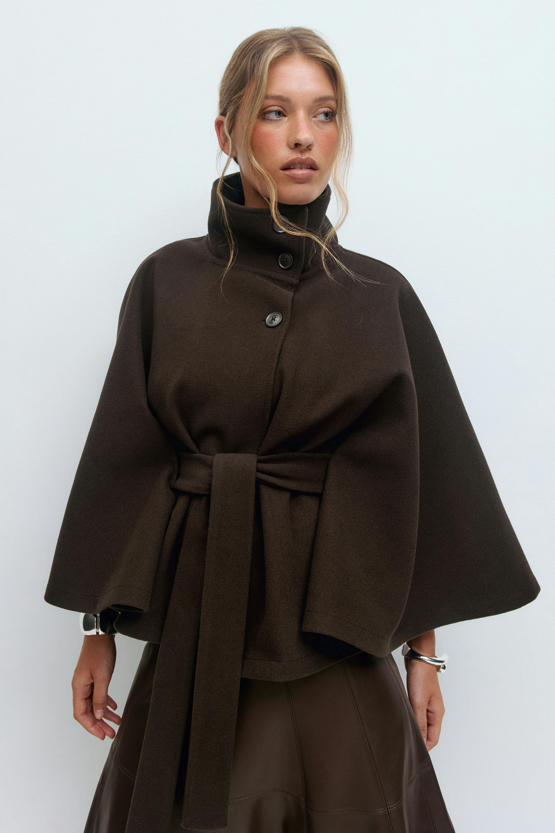Wool Cape Coat | Women's Elegant Outerwear