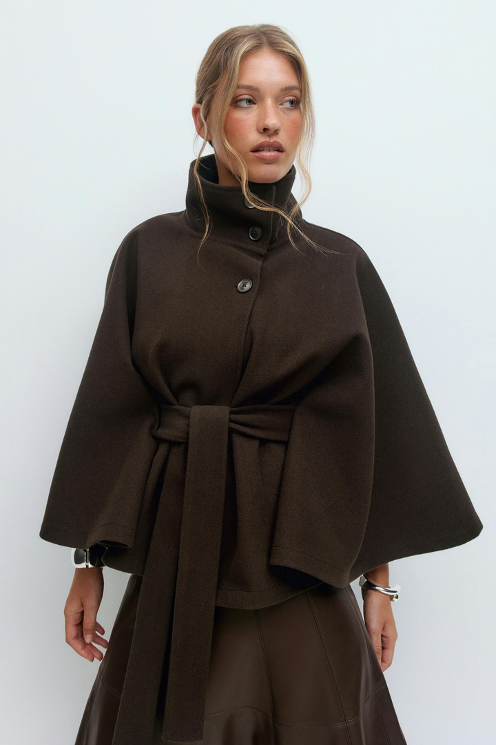 Wool Cape Coat | Women's Elegant Outerwear