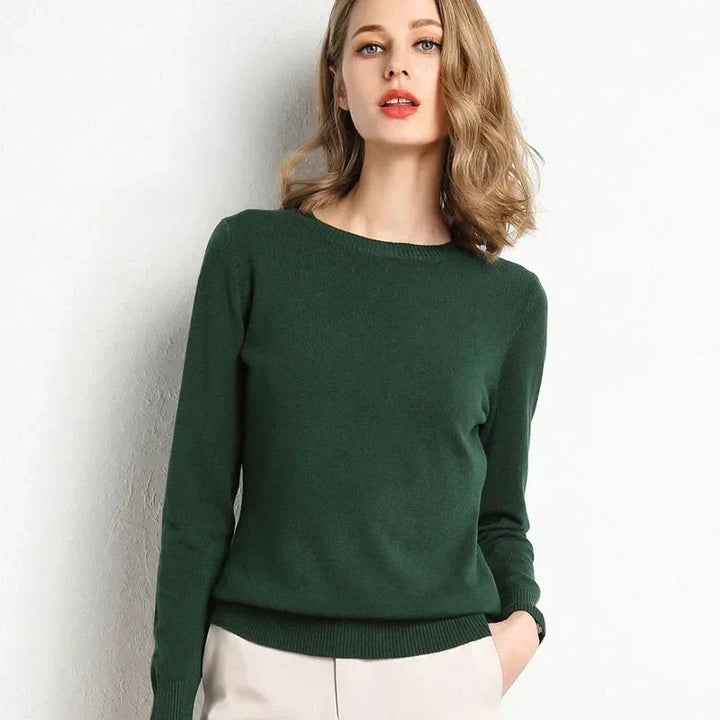 Brooke Slim Pullover | Women's Cozy O-Neck Sweater