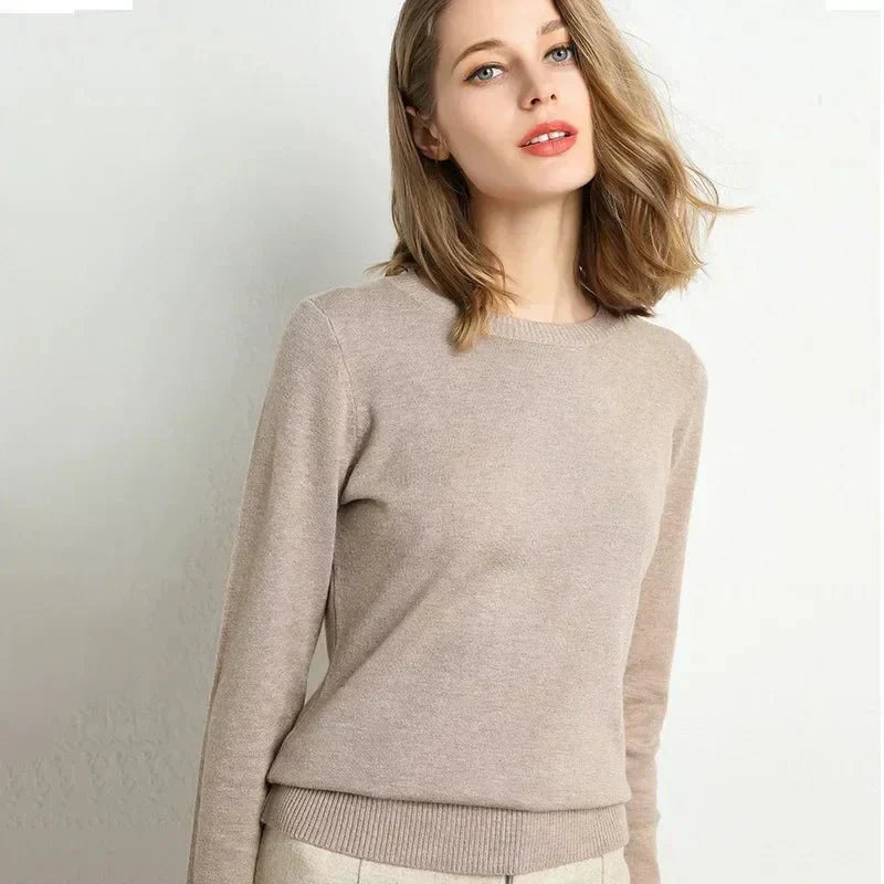 Brooke Slim Pullover | Women's Cozy O-Neck Sweater