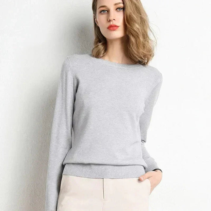 Brooke Slim Pullover | Women's Cozy O-Neck Sweater