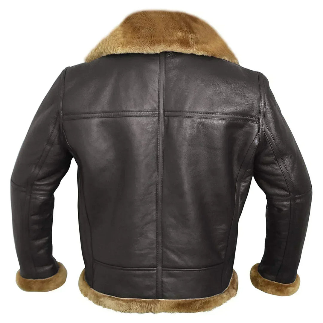 Fernando | Premium Shearling Leather Aviator Coat