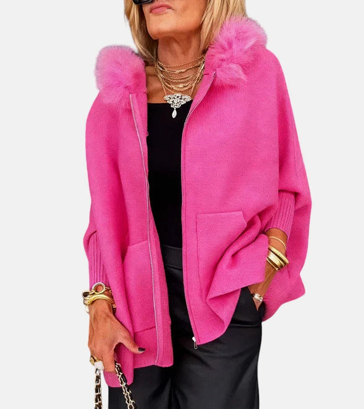 Casual Faux Fur Coat with Hood | Winter Coat for Women