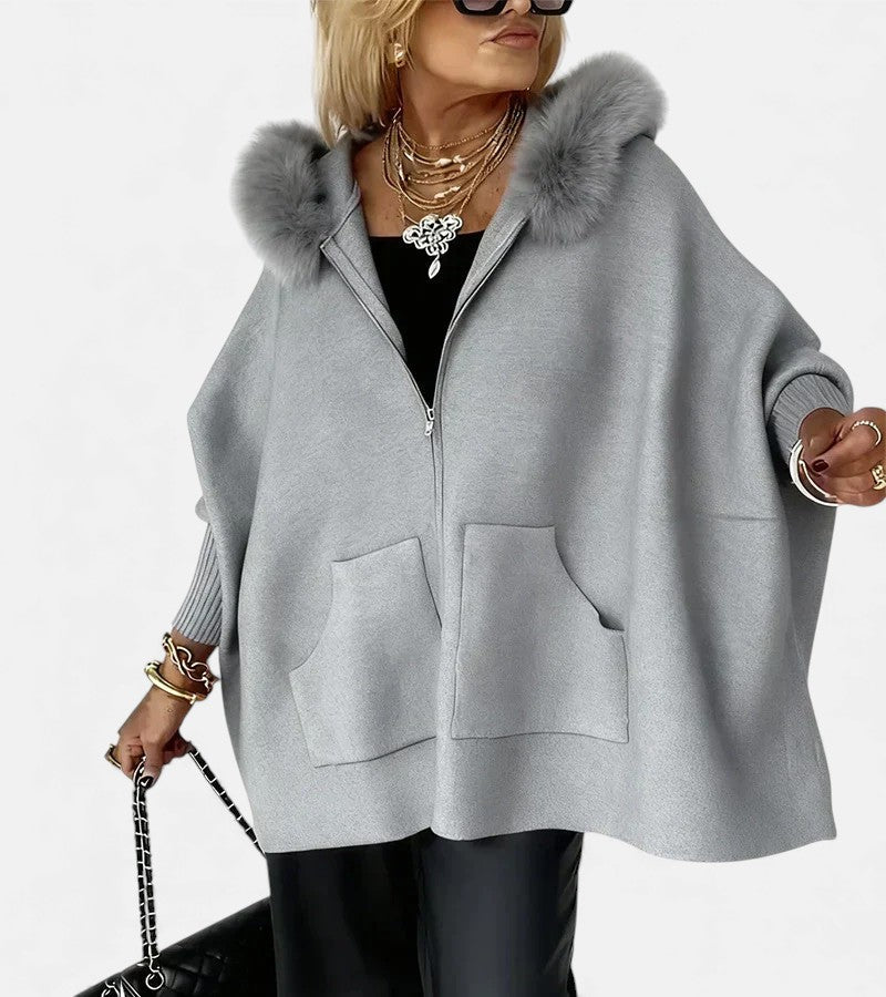 Casual Faux Fur Coat with Hood | Winter Coat for Women