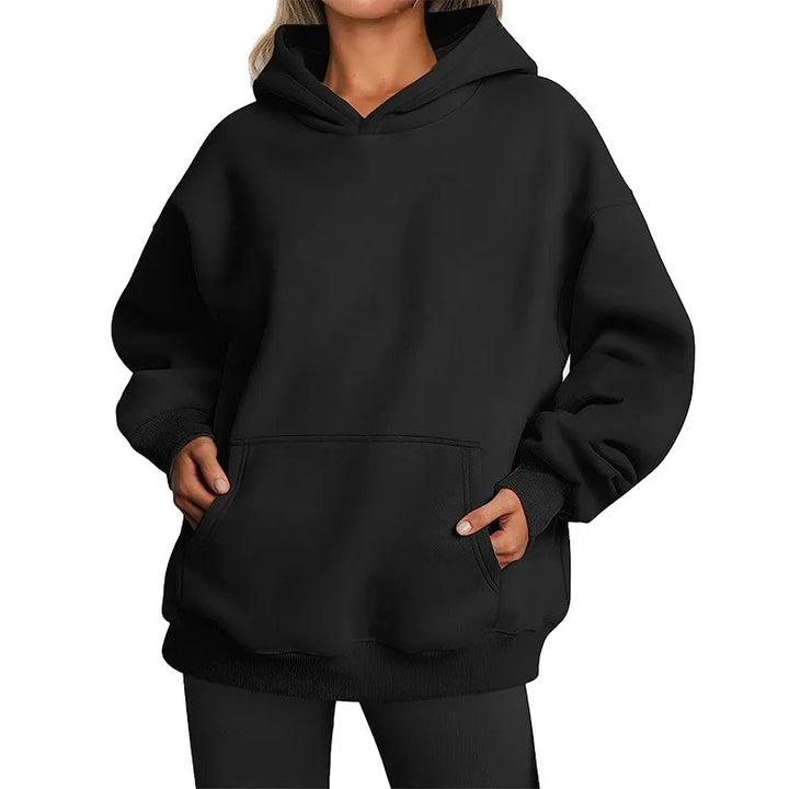 Casual Fleece Hoodie | Women Oversized Sweatshirt