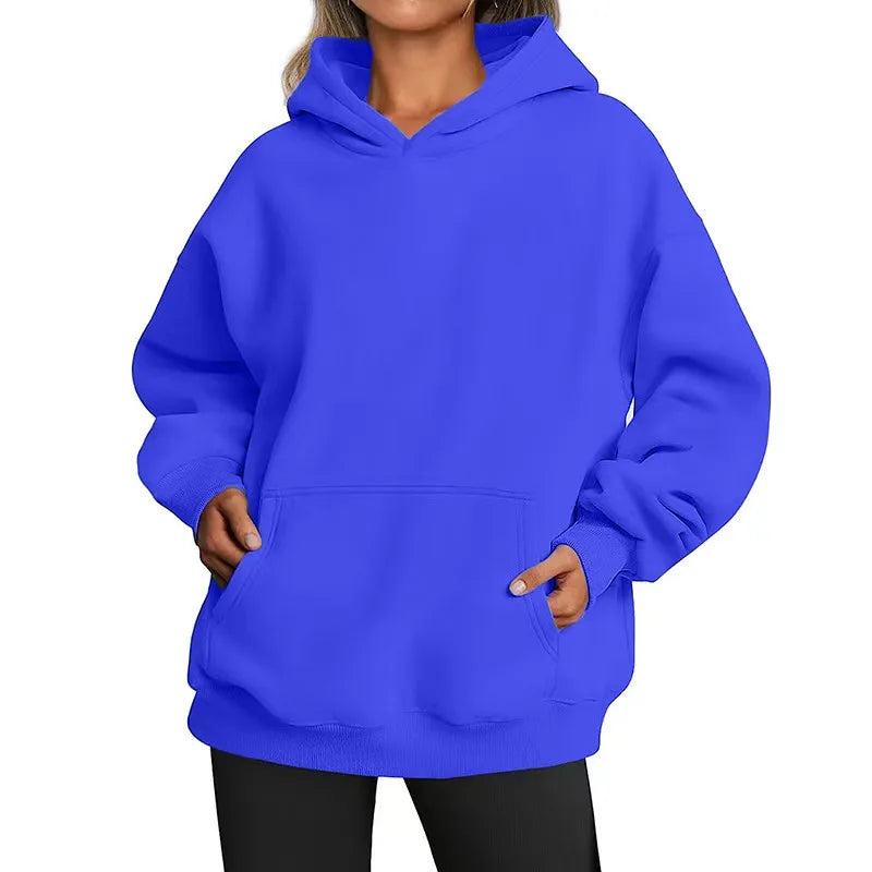 Casual Fleece Hoodie | Women Oversized Sweatshirt
