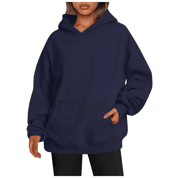 Casual Fleece Hoodie | Women Oversized Sweatshirt