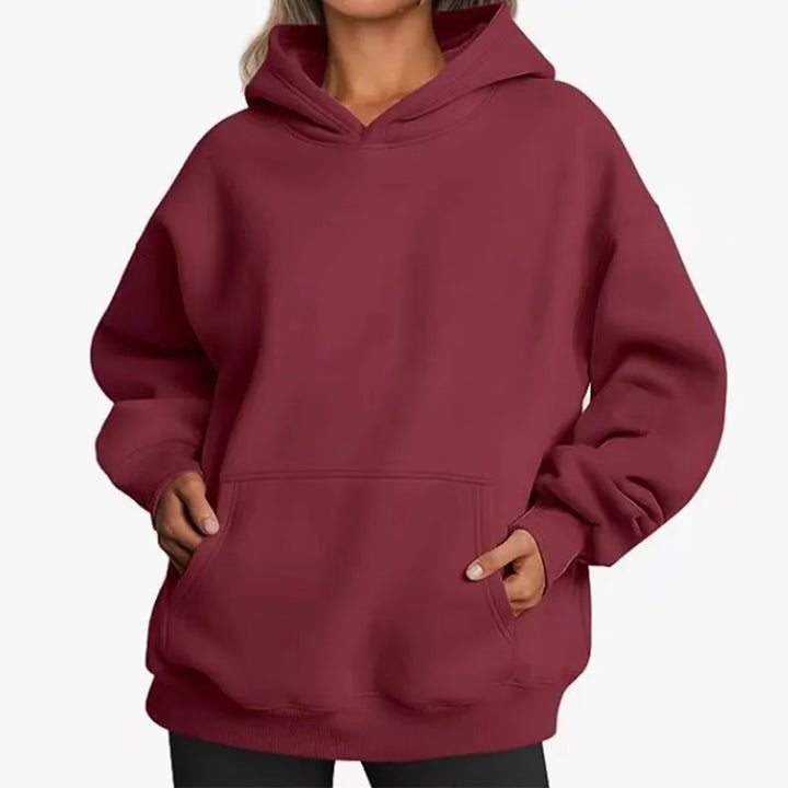 Casual Fleece Hoodie | Women Oversized Sweatshirt