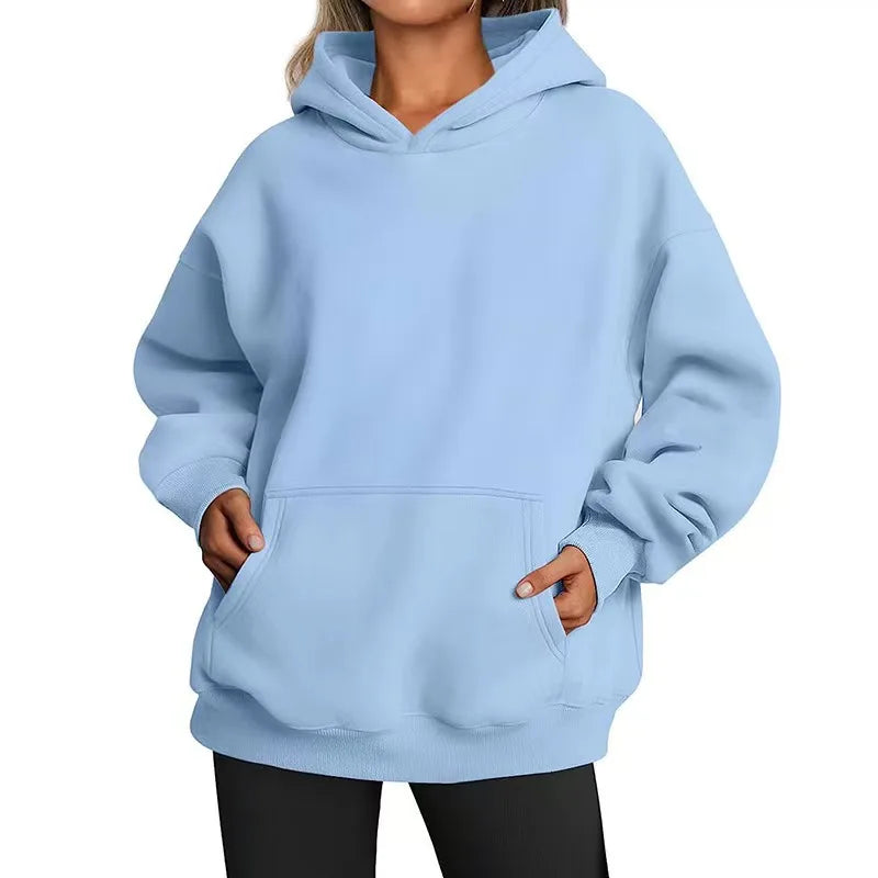 Casual Fleece Hoodie | Women Oversized Sweatshirt