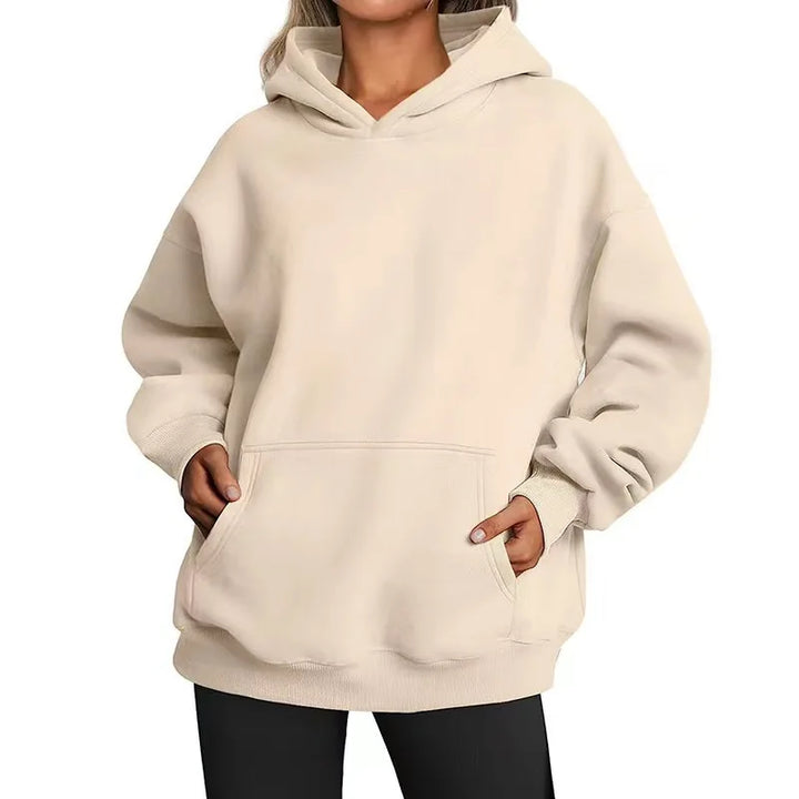 Casual Fleece Hoodie | Women Oversized Sweatshirt