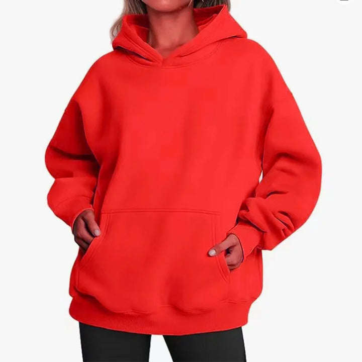 Casual Fleece Hoodie | Women Oversized Sweatshirt