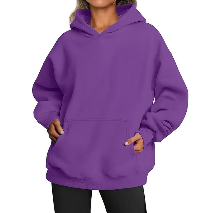 Casual Fleece Hoodie | Women Oversized Sweatshirt