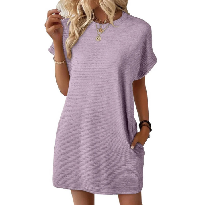 Casual Minimalist Summer Dress | Women's Dress Round Neck