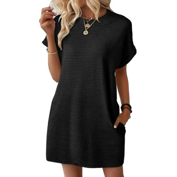 Casual Minimalist Summer Dress | Women's Dress Round Neck