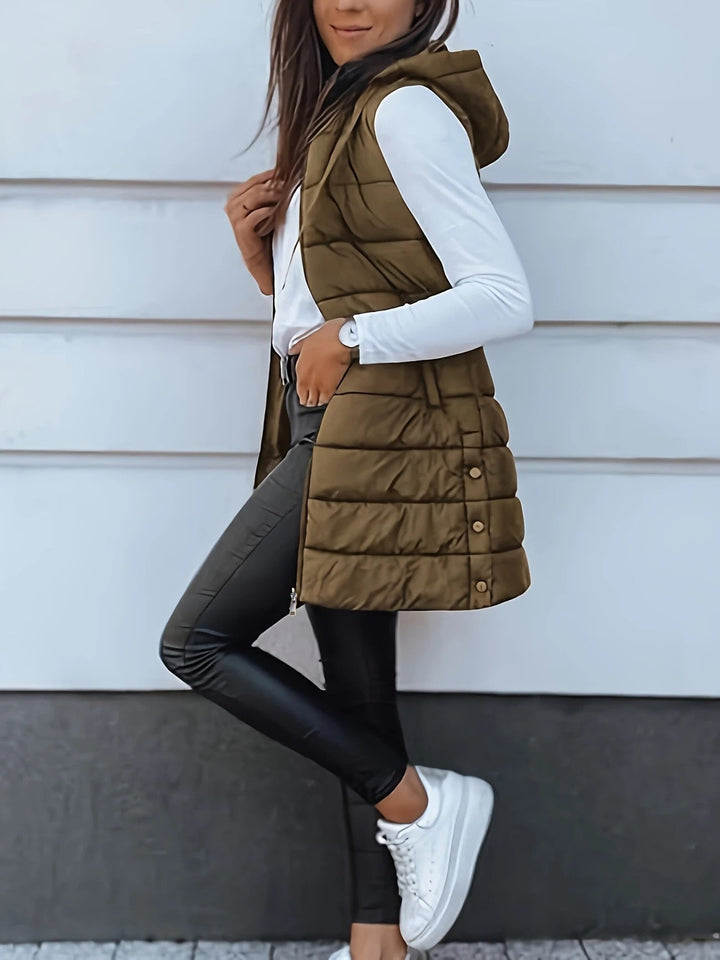 Casual Sleeveless Long Vest | Women's Long Gilet