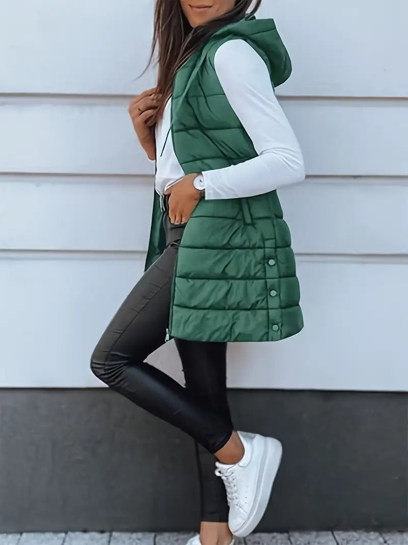Casual Sleeveless Long Vest | Women's Long Gilet