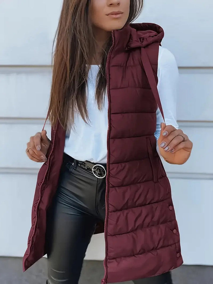 Casual Sleeveless Long Vest | Women's Long Gilet