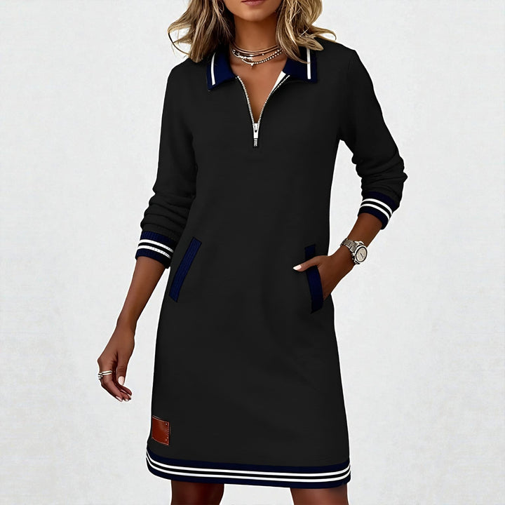 Casual Women's Dress with Zip Neckline | Everyday Elegance 2