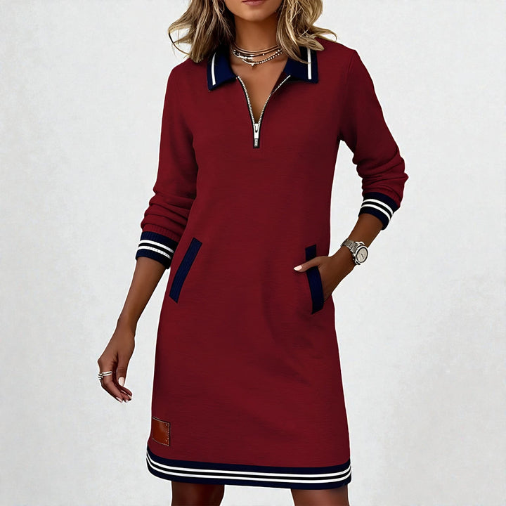 Casual Women's Dress with Zip Neckline | Everyday Elegance 3