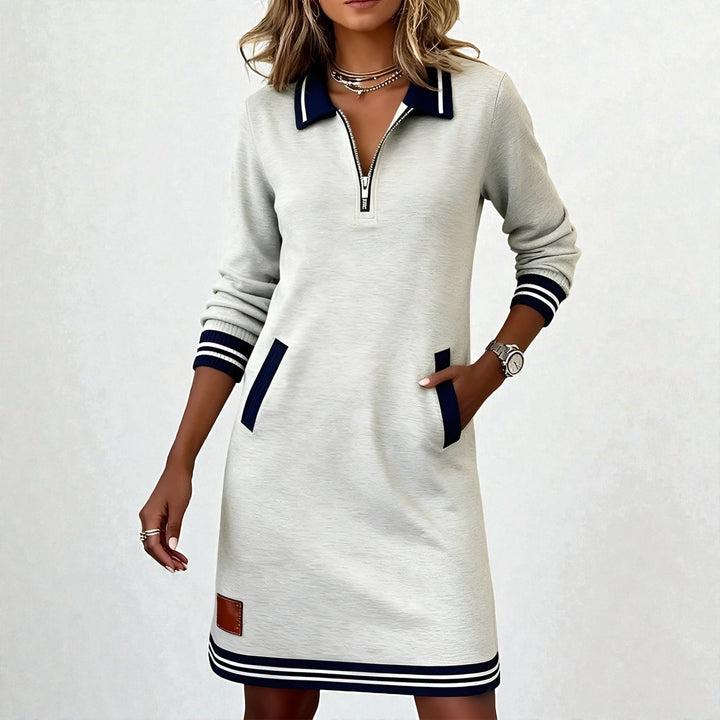 Casual Women's Dress with Zip Neckline | Everyday Elegance 4