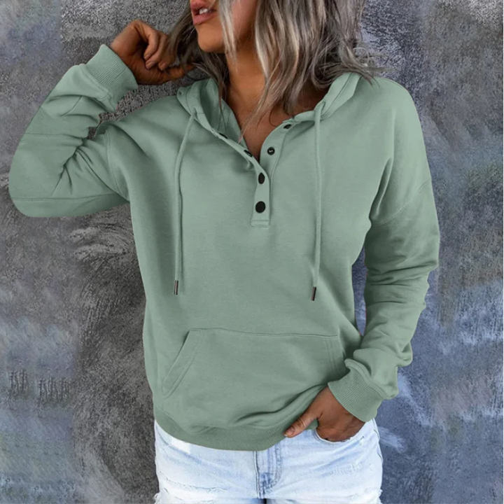 Casual Women's Hoodie with Drawstring & Pockets | Sweatshirt