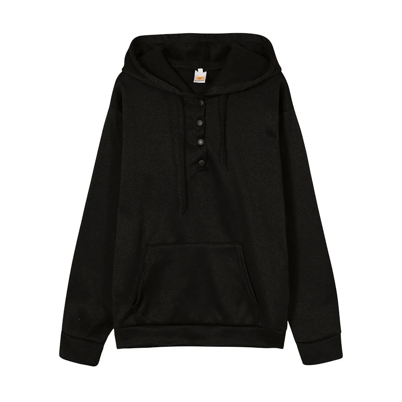 Casual Women's Hoodie with Drawstring & Pockets | Sweatshirt