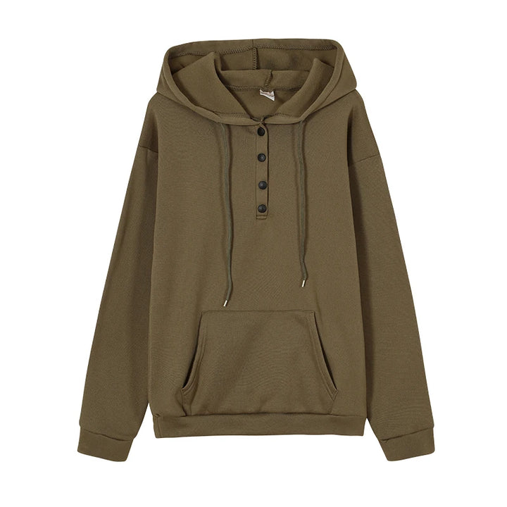 Casual Women's Hoodie with Drawstring & Pockets | Sweatshirt
