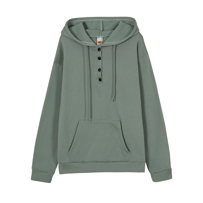 Casual Women's Hoodie with Drawstring & Pockets | Sweatshirt