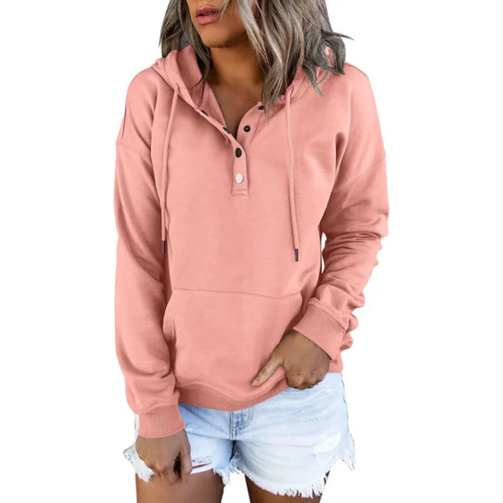 Casual Women's Hoodie with Drawstring & Pockets | Sweatshirt