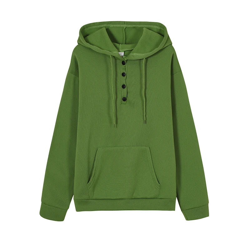 Casual Women's Hoodie with Drawstring & Pockets | Sweatshirt