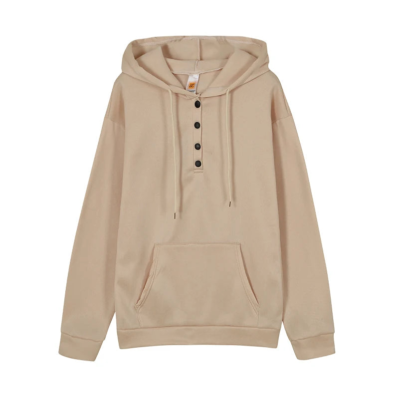 Casual Women's Hoodie with Drawstring & Pockets | Sweatshirt