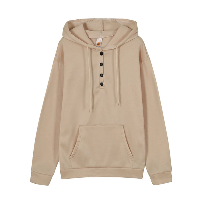 Casual Women's Hoodie with Drawstring & Pockets | Sweatshirt